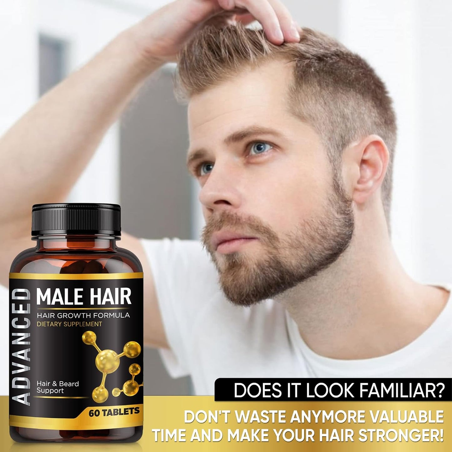 Hair Growth Vitamins For Men-Anti Hair Loss Support Vitamins Pills & Dht Blocker