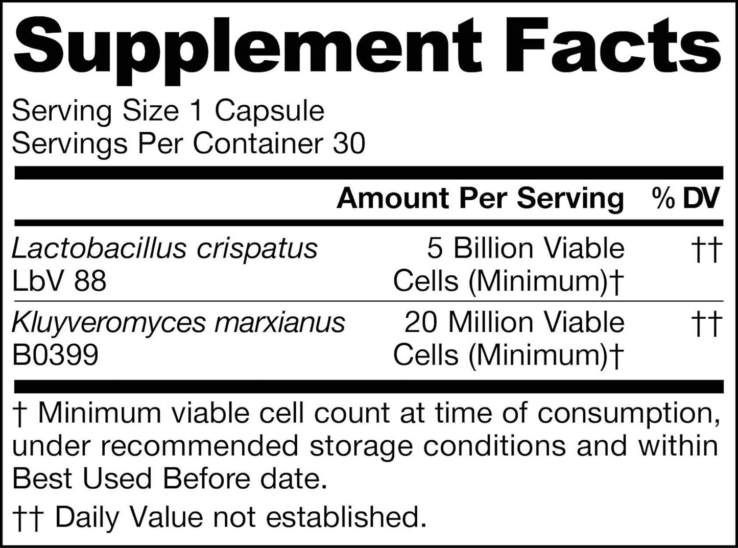 Jarrow Formulas Yeast Support Probiotic 30 veggie caps