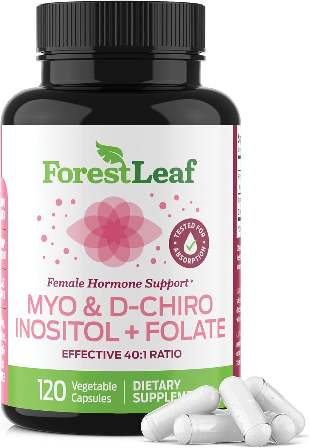 Myo-Inositol & D-Chiro Inositol Capsules w Folate - 120 capsules