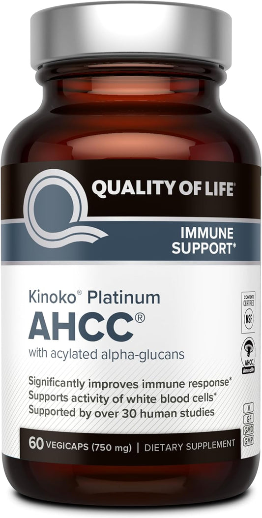 Quality of Life Premium Kinoko Platinum AHCC Herbal 60 Veggie Capsules