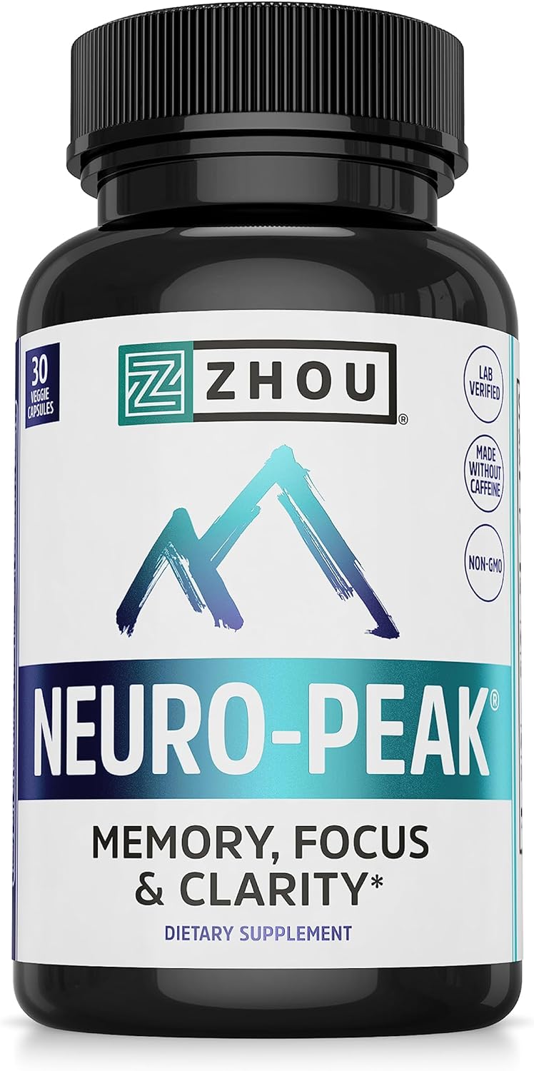 Zhou Neuro Peak Brain Support Memory, Focus & Clarity 30 VegCaps