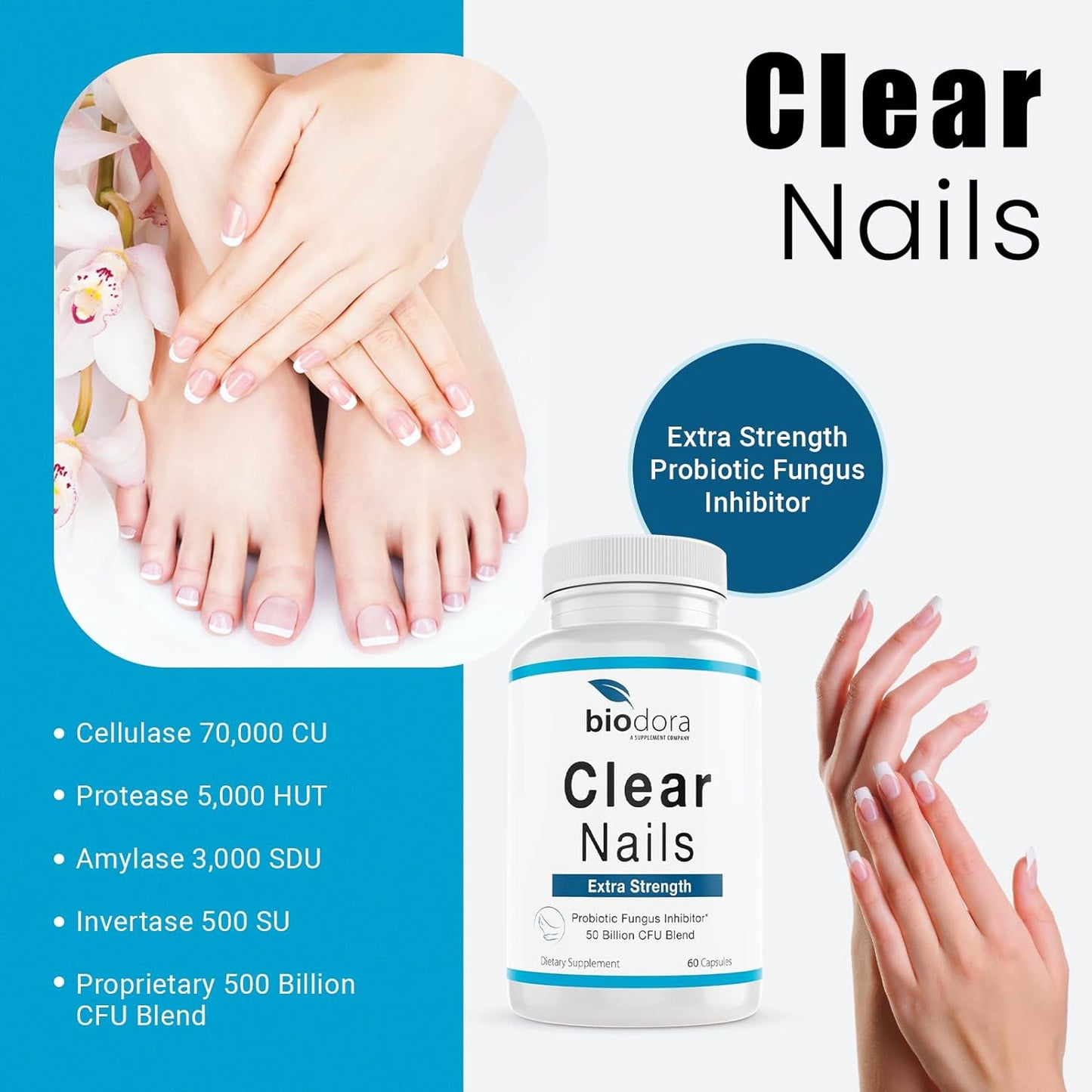 Clear Nails - Extra Strength - Probiotic Fungus Inhibitor - 50 Billion CFU