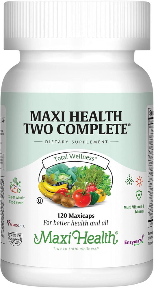 Maxi Health Two Complete - Multivitamins and Minerals - Full Potency - 120 Capsules