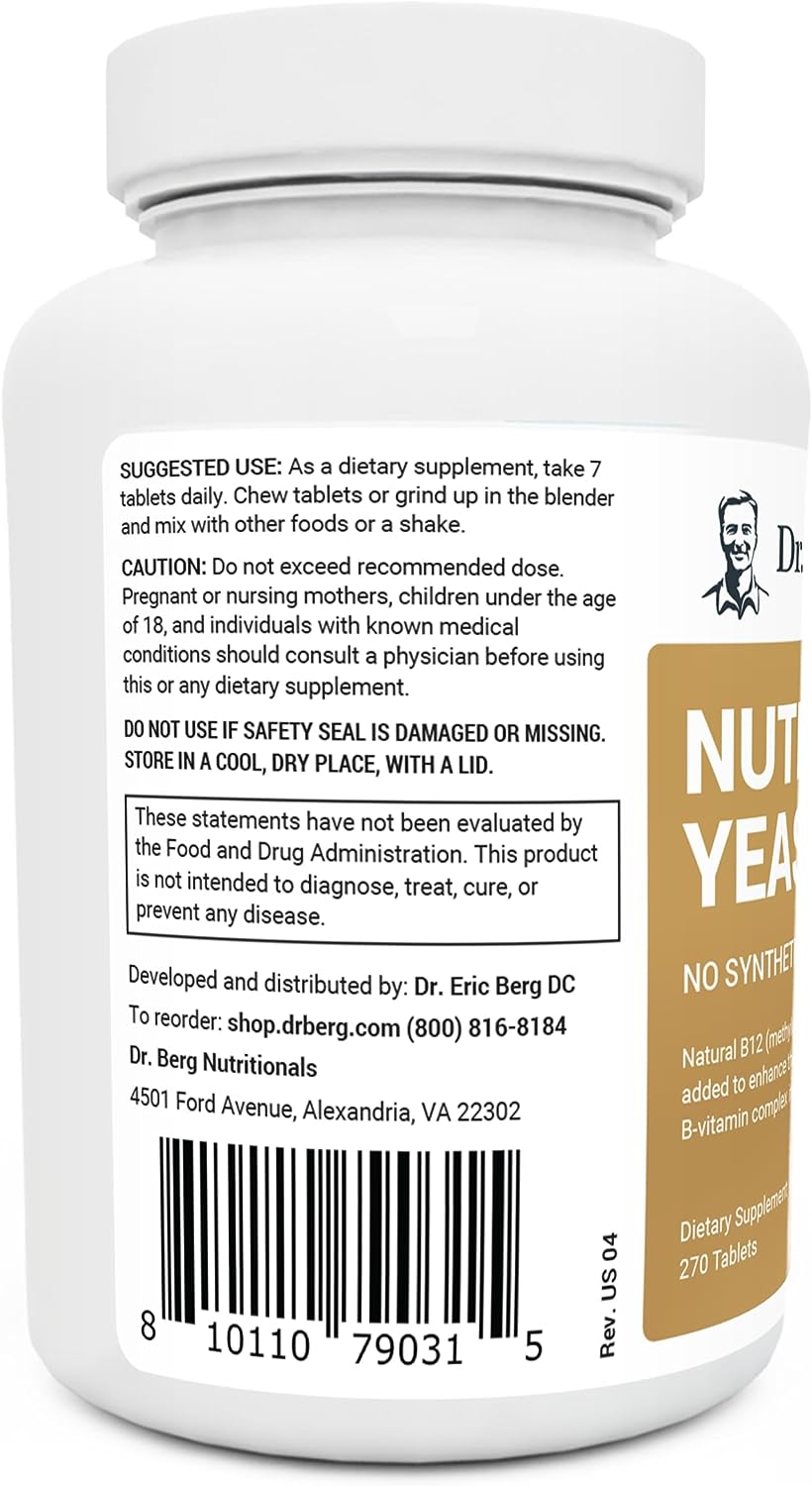 Dr. Berg Nutritional Yeast 270 Vegan Tablets