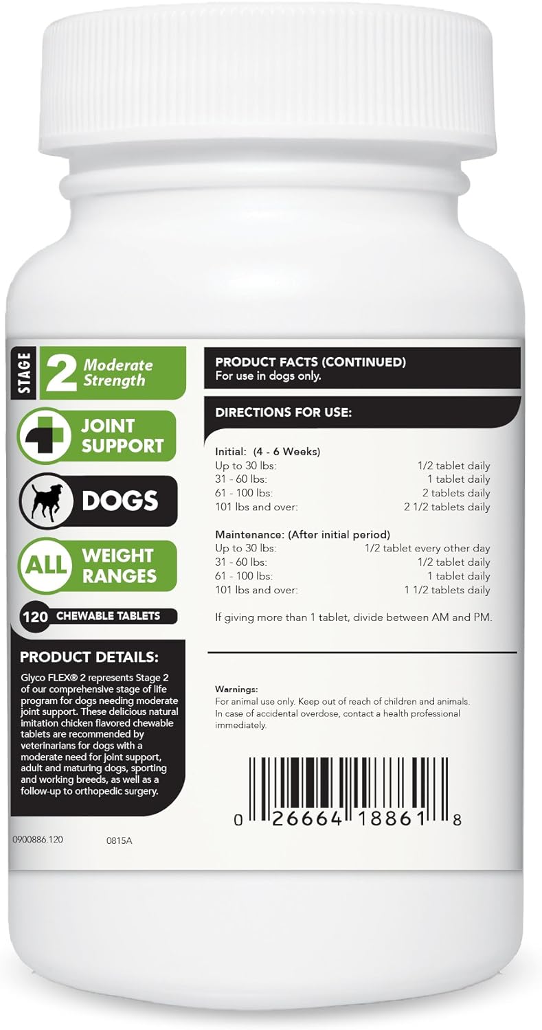 VETRISCIENCE Glyco Flex® 2 Hip and Joint Supplement for Dogs, Chewable Tablets (2 pack)