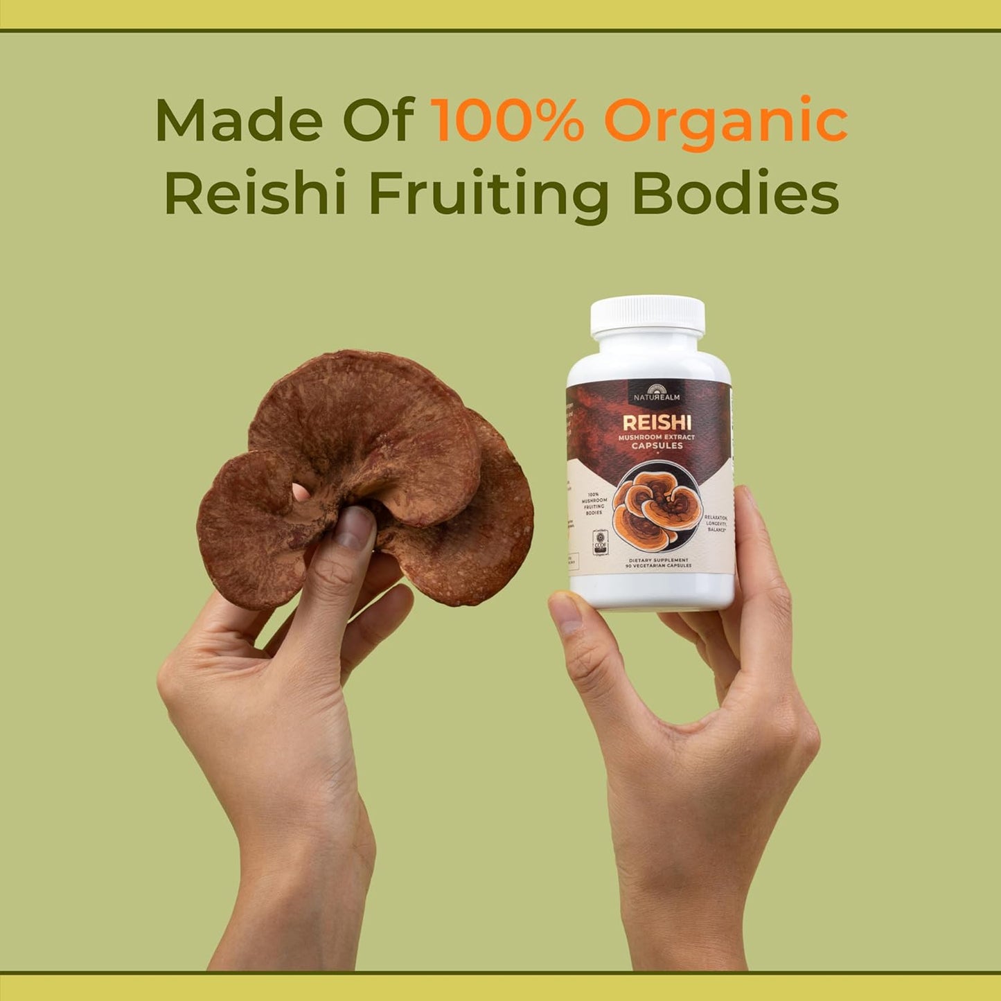 Naturealm - Reishi   Extract Restores Mind and Body 90 Capsules