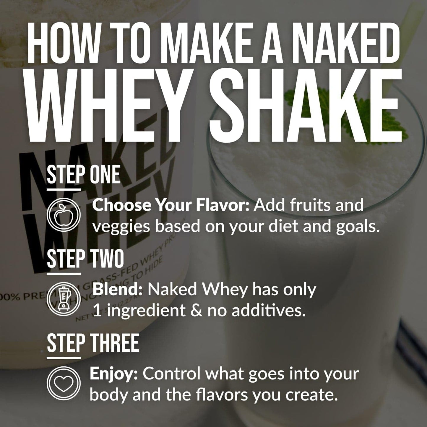 NAKED Whey 2LB 100% Grass Fed Whey Protein Powder