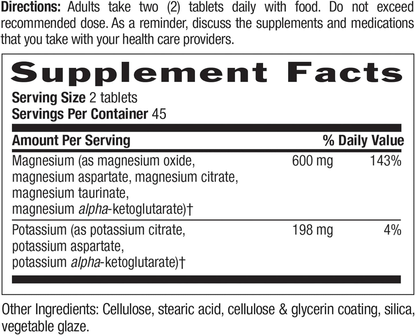 Country Life Target-Mins Magnesium Potassium Aspartate, 90 Tablets