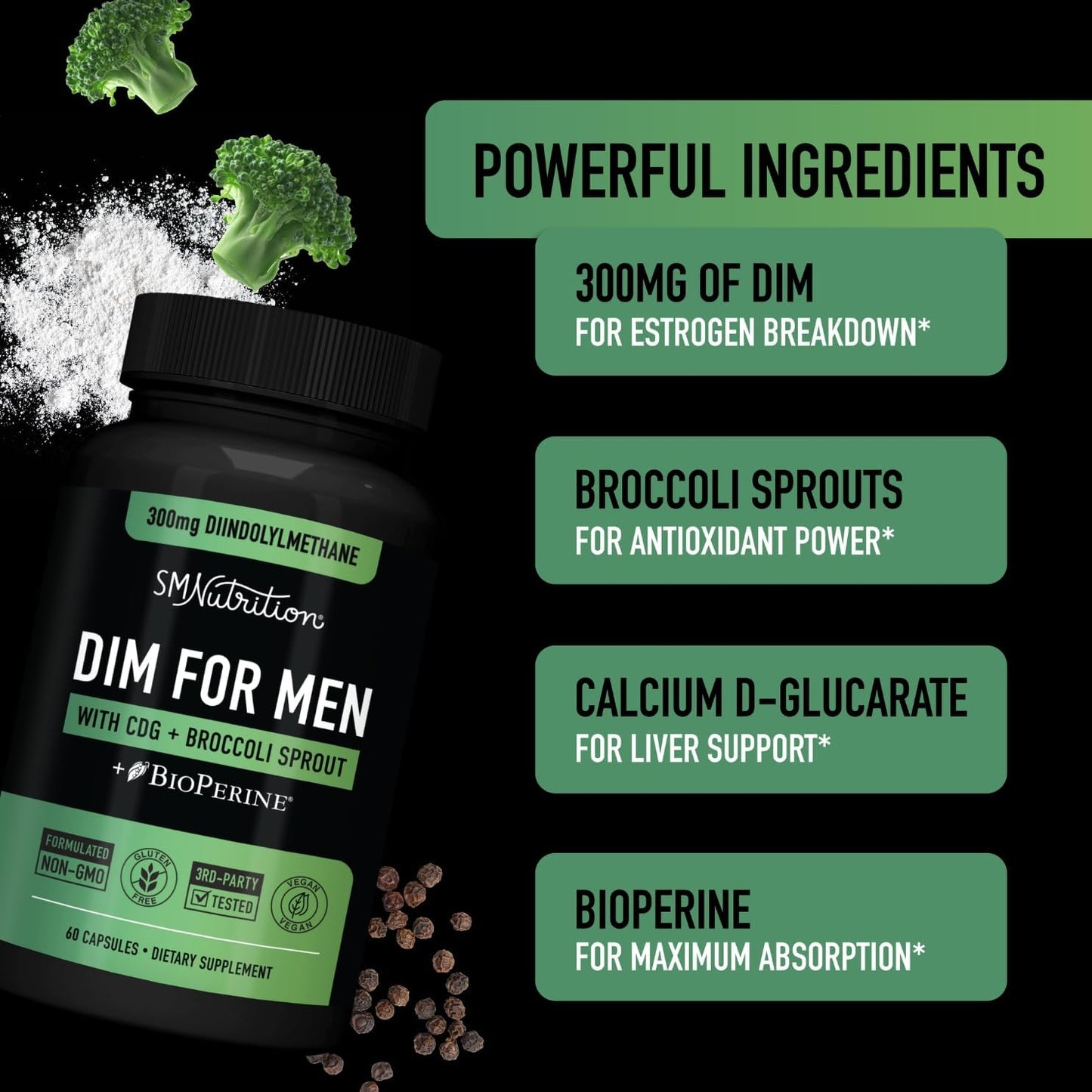 DIM 300mg For Men | Estrogen Blocker & Aromatase Inhibitor 30 count