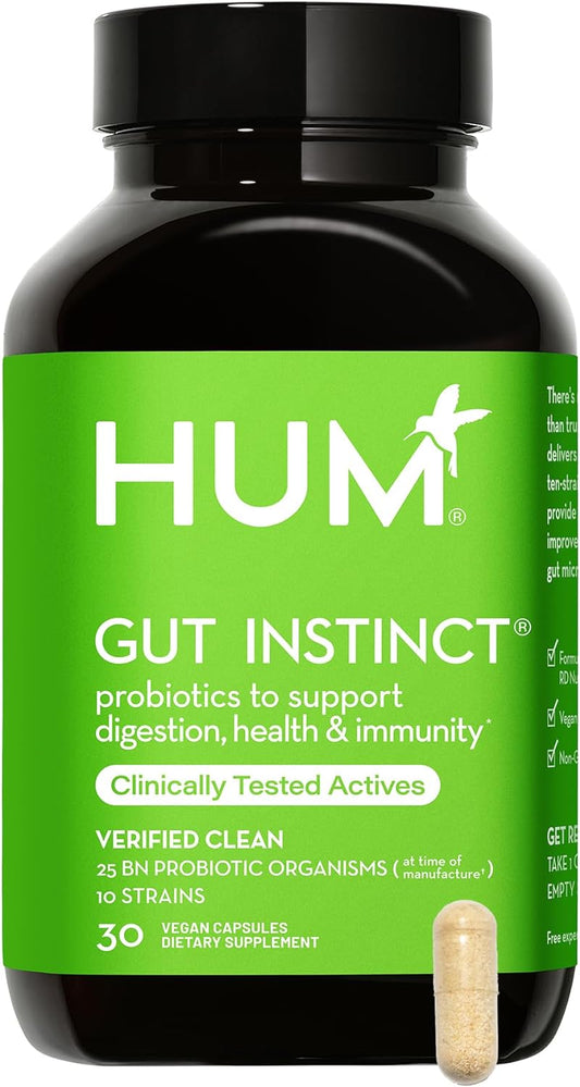 HUM Gut Instinct - Daily Probiotics for Digestive Health 30 capsules