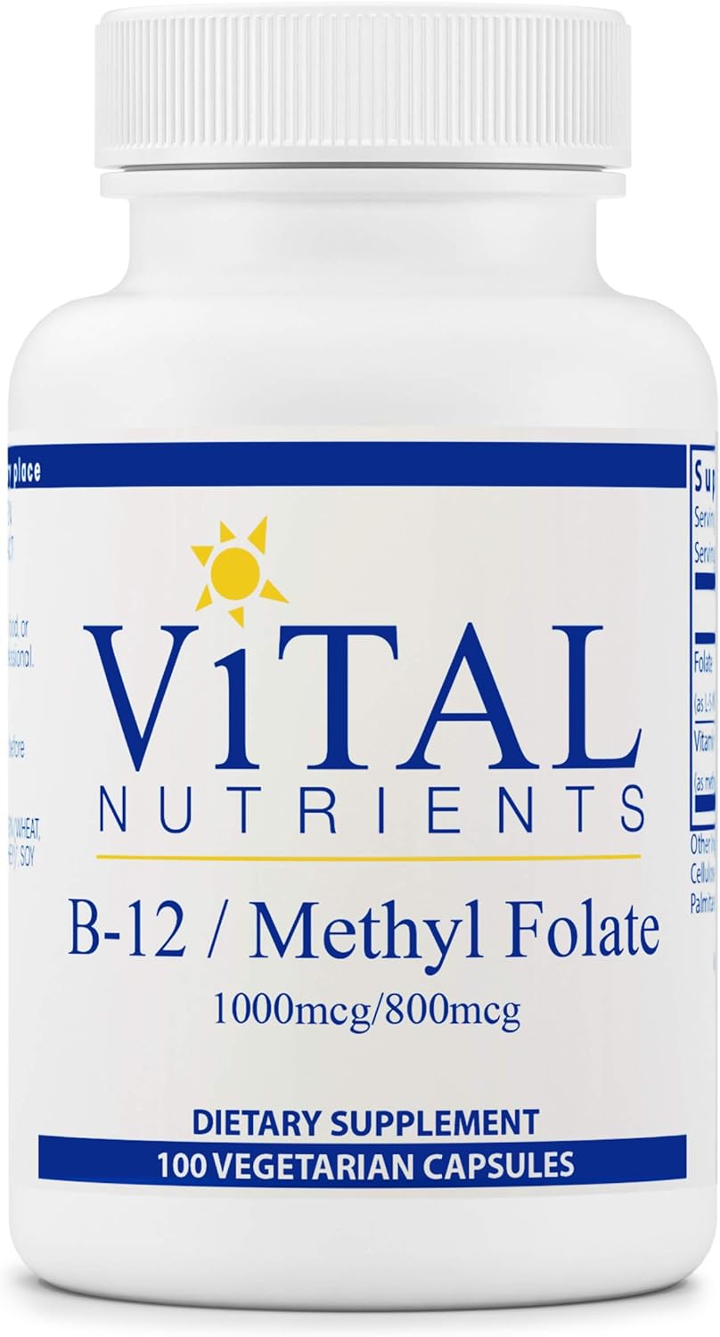 Vital Nutrients Vitamin B12 and Methyl Folate  100 Capsules