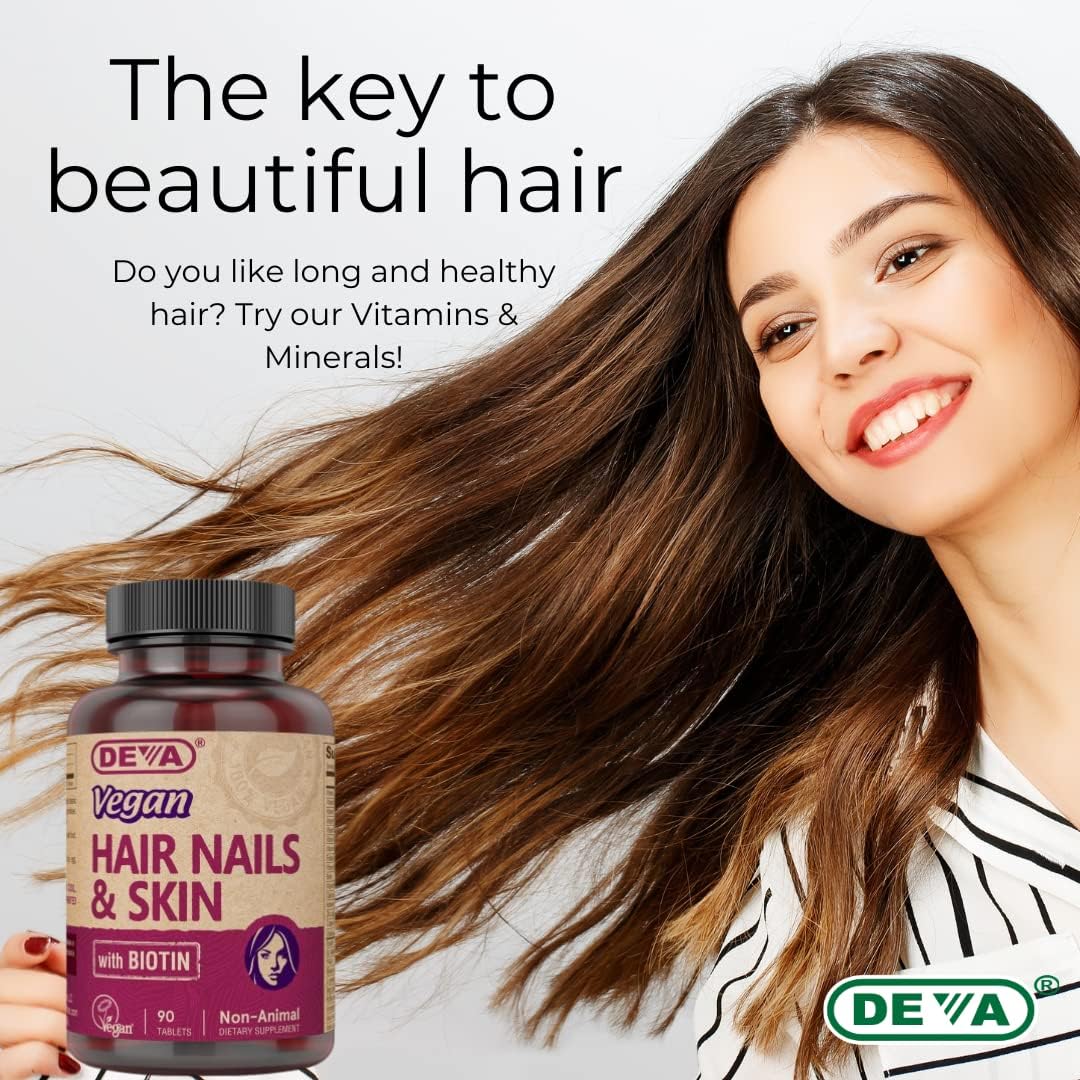 Deva Vegan Vitamins Hair, Nails & Skin Supplement 90 Tablets