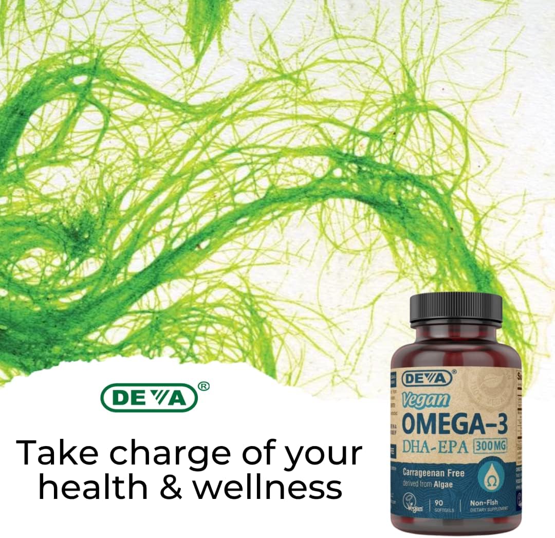 DEVA Vegan Omega-3 DHA EPA Supplement 90 Softgels