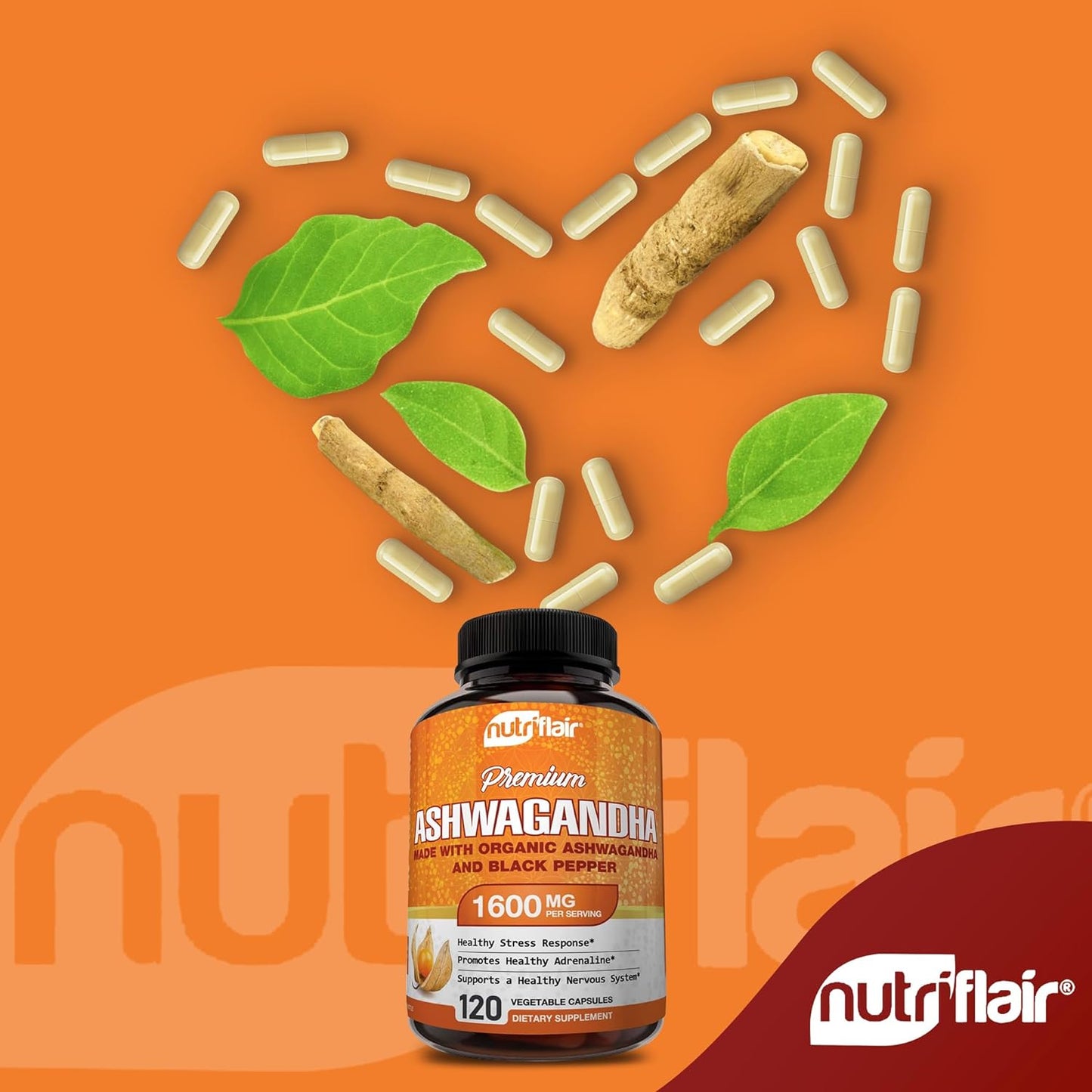 NutriFlair Organic Ashwagandha Capsules - 180  capsules