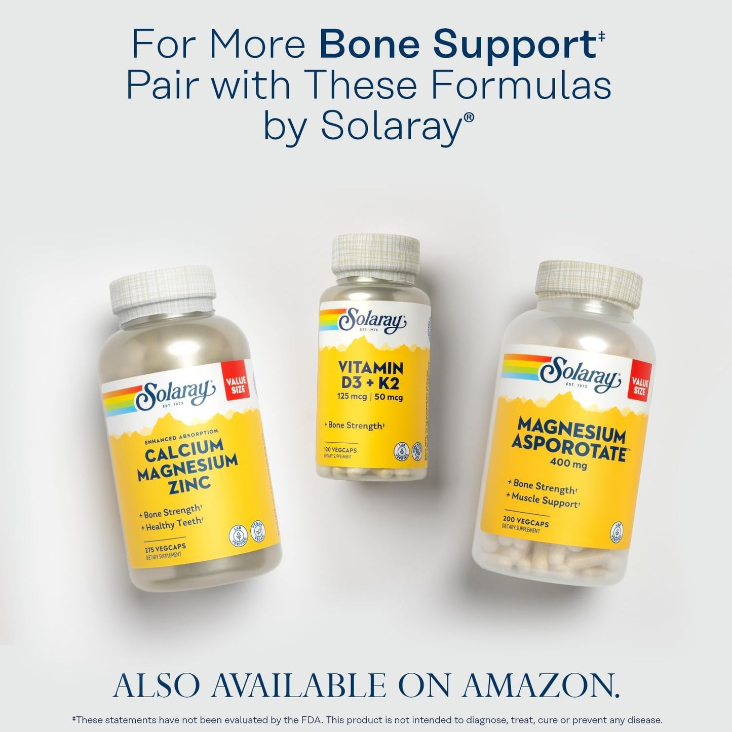 SOLARAY Vitamin D3 + K2, D & K Vitamins for Calcium Absorption and Support for Healthy