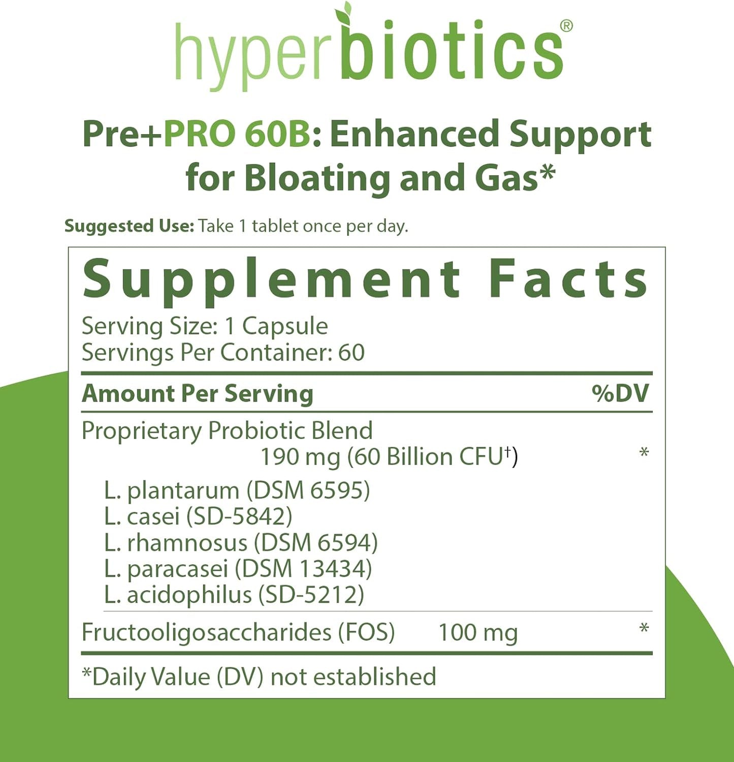 Hyperbiotics Pre Pro | Vegan Probiotics + Prebiotics 60 count