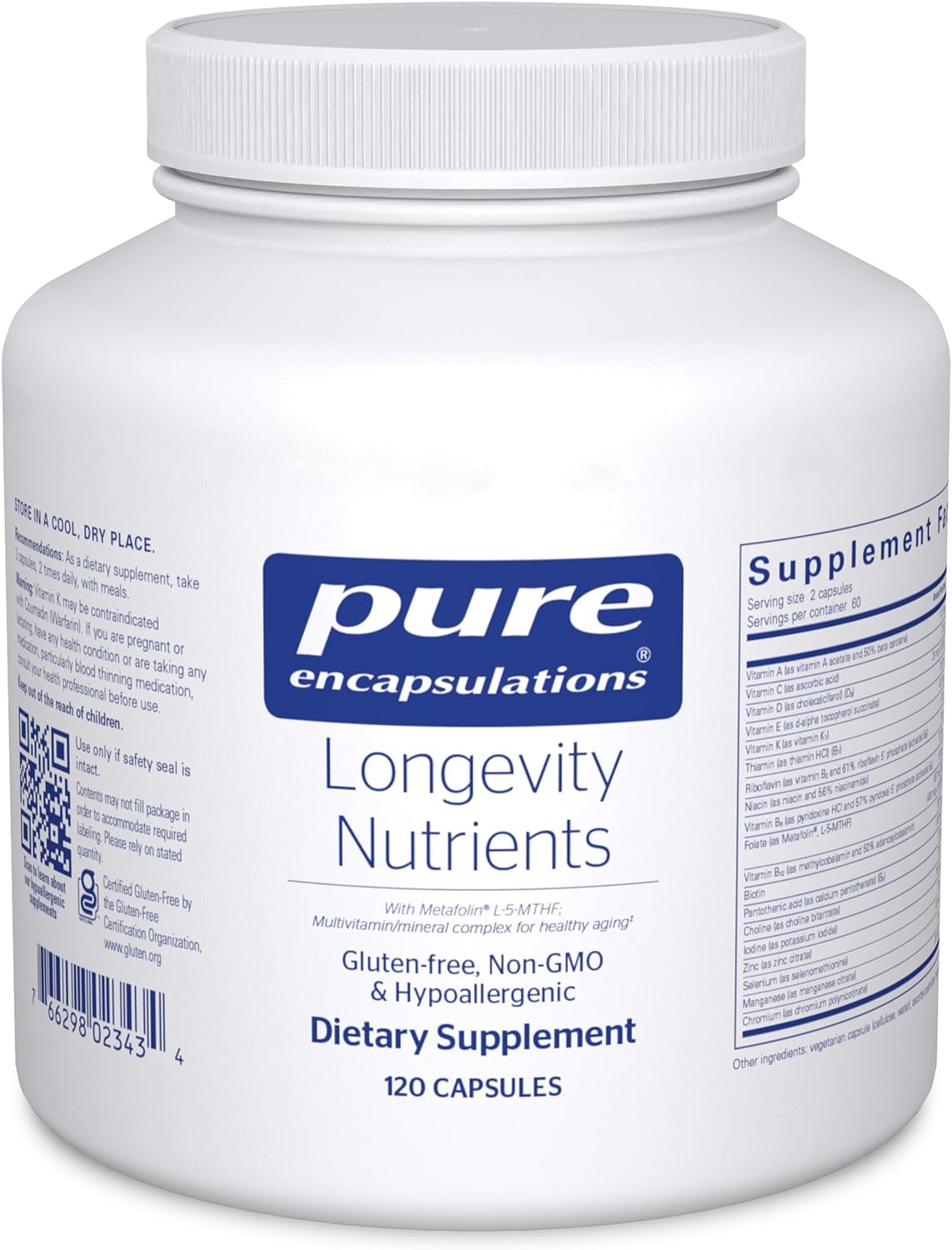 Pure Encapsulations Longevity Nutrients  120 Capsules