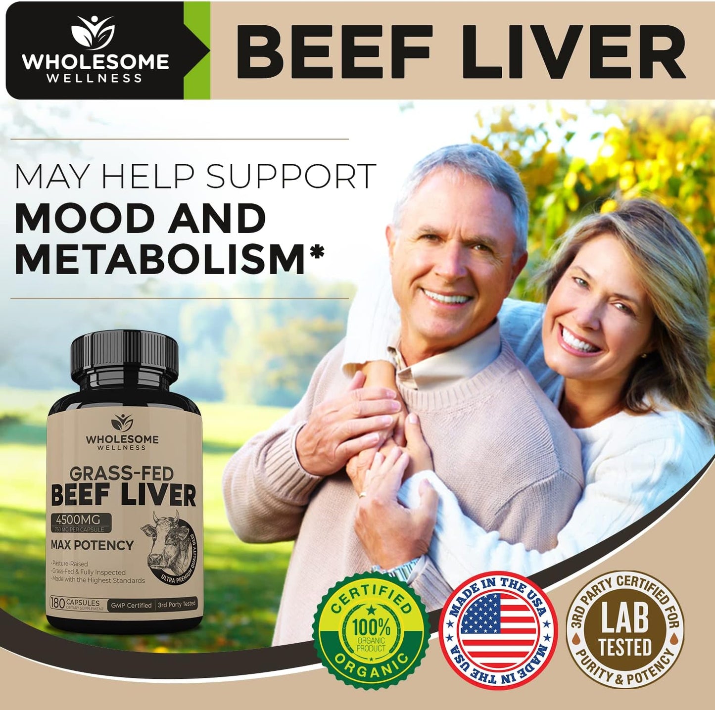 Grass Fed Desiccated Beef Liver 180 Pills