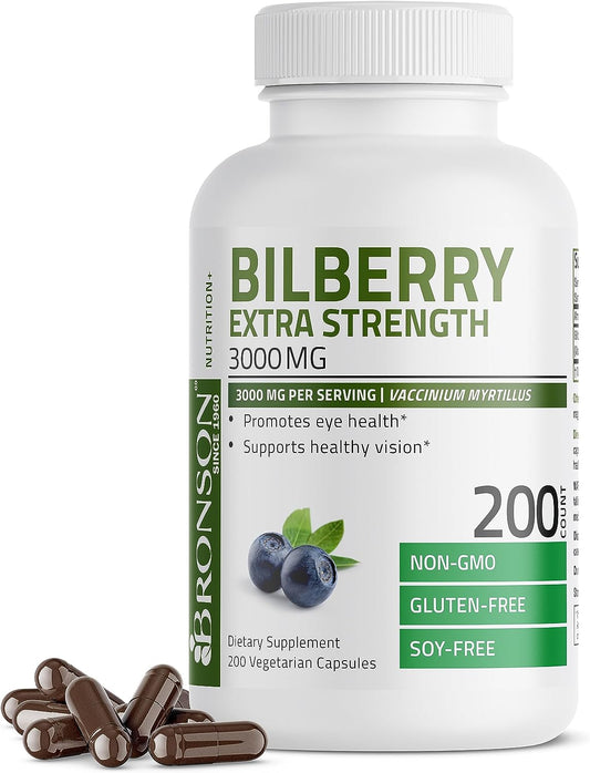 Bronson Bilberry Extra Strength 200 Vegetarian Capsules