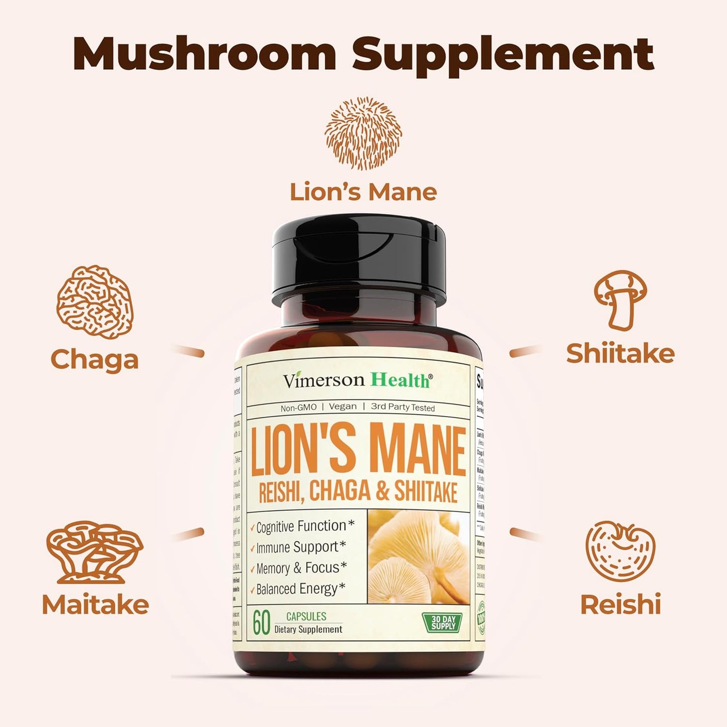 Lions Mane Supplement  - 60 Capsules