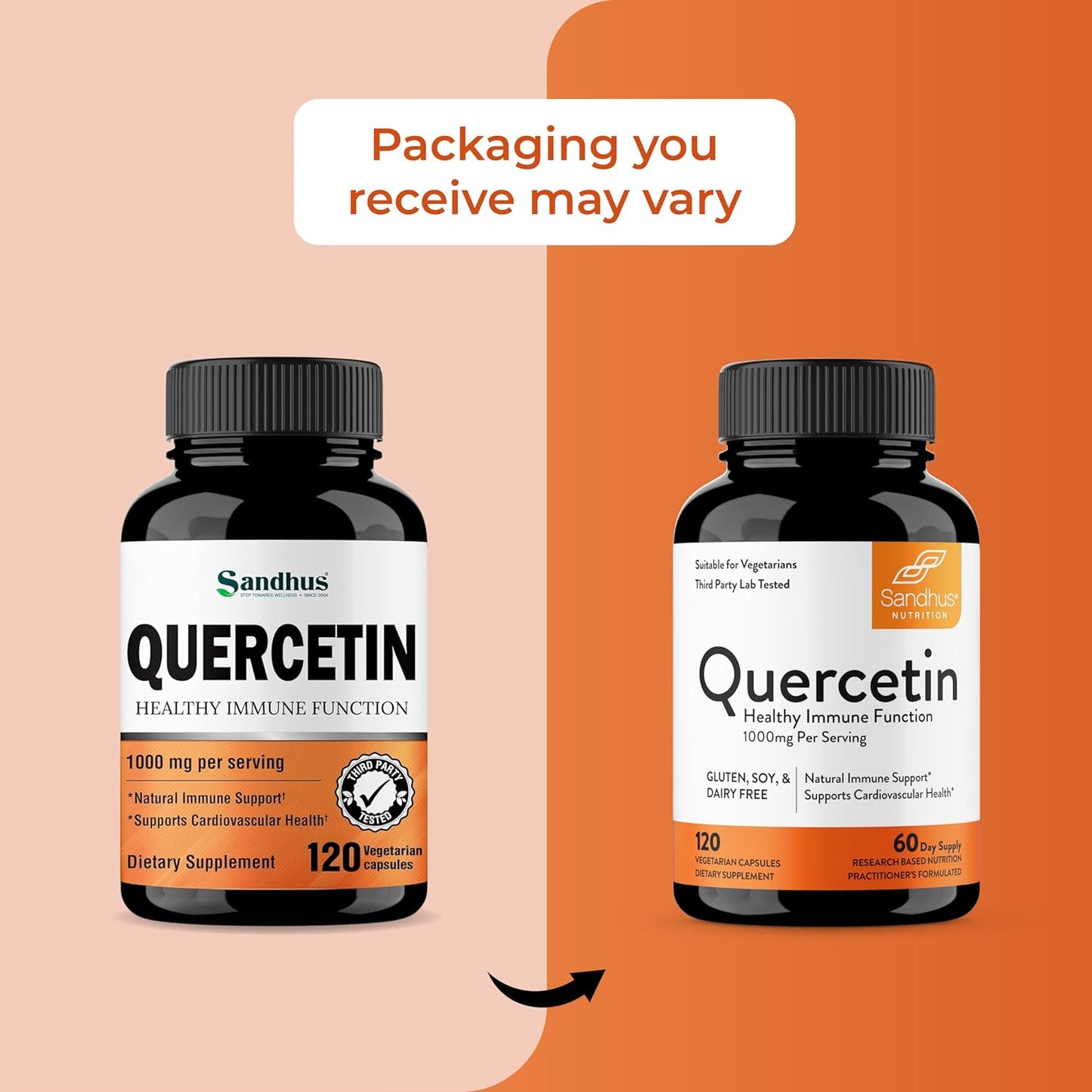 Sandhu's Quercetin 1000mg Per Serving 120 Count Vegetarian Capsules