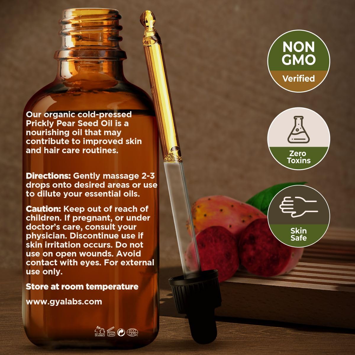 Gya Labs Organic Prickly Pear Seed Oil for Dry Skin