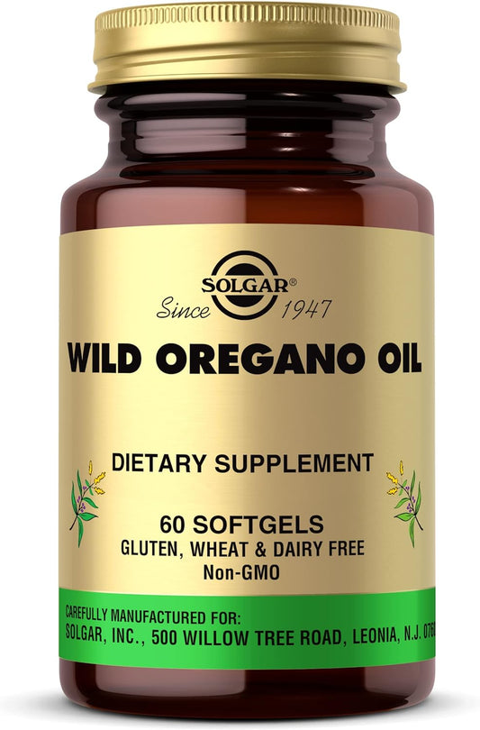 Solgar Wild Oregano Oil, 60 Softgels - Oregano Oil Concentrate - Immune Support - Non GMO, Gluten Free, Dairy Free - 60 Servings