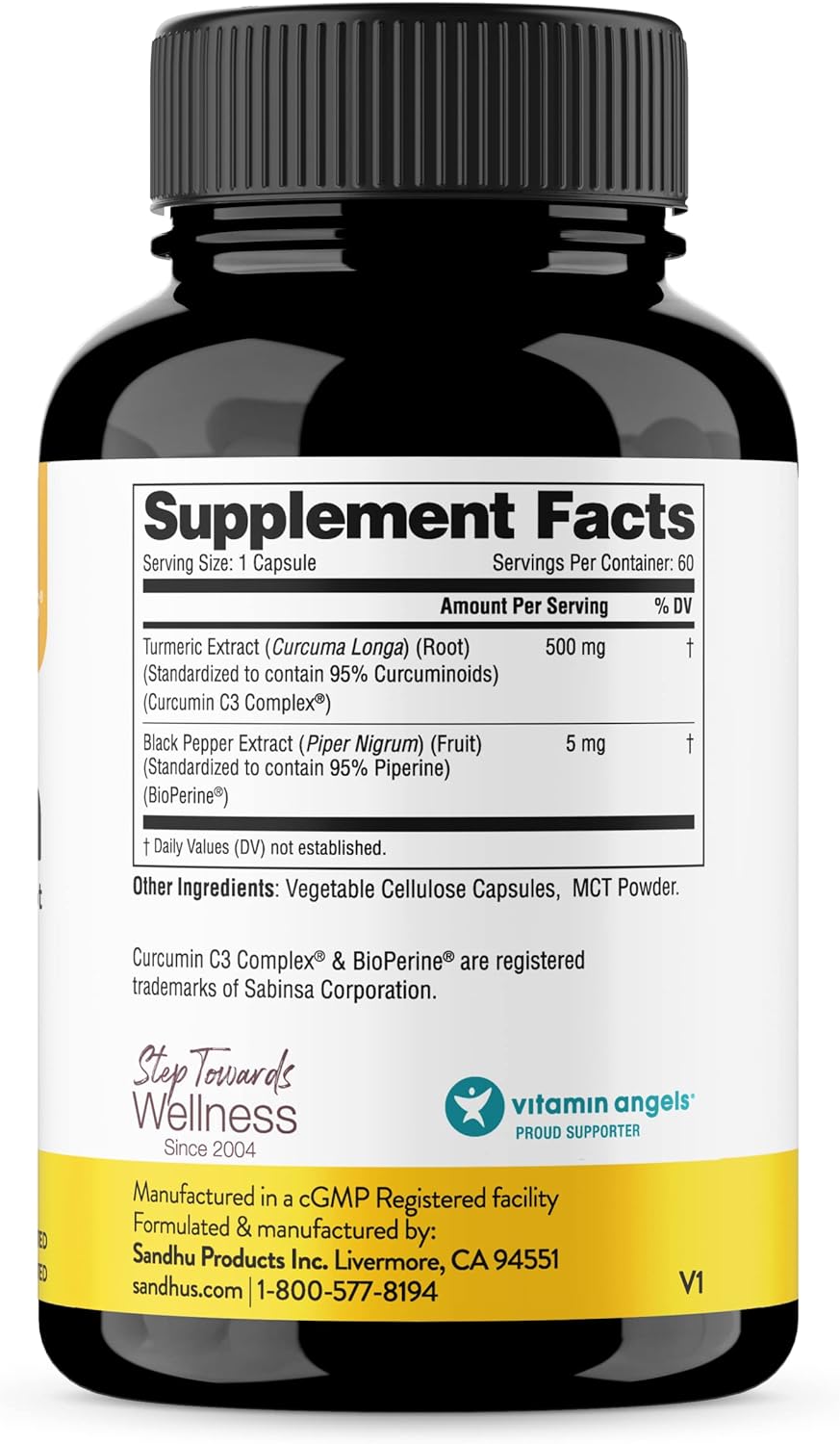 Sandhu's Curcumin C3 Complex with BioPerine 60 Capsules