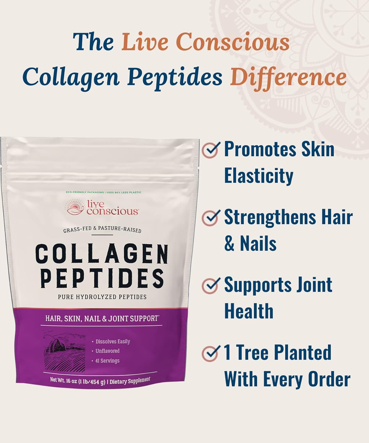 Collagen Peptides Powder Hair, Skin, Nail, and Joint Support