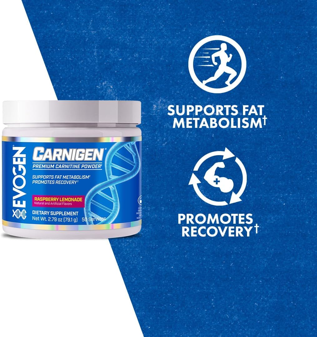 Evogen Carnigen Raspberry Lemonade Carnitine Fat Burning Powder