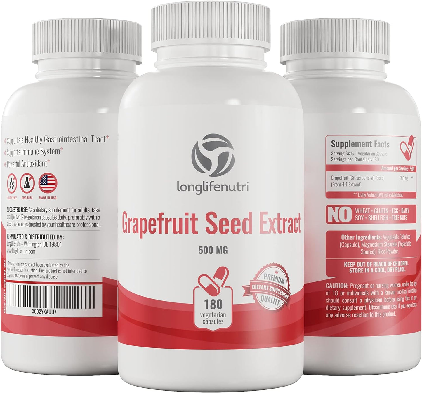 Grapefruit Seed Extract  180 Vegetarian Capsules