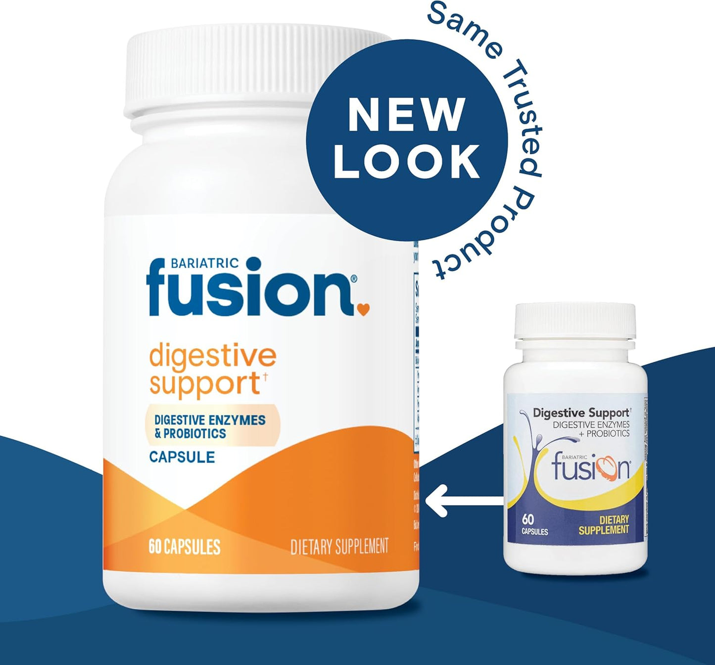 Bariatric Fusion Digestive Support: Digestive Enzymes with Probiotics -  60 Capsules