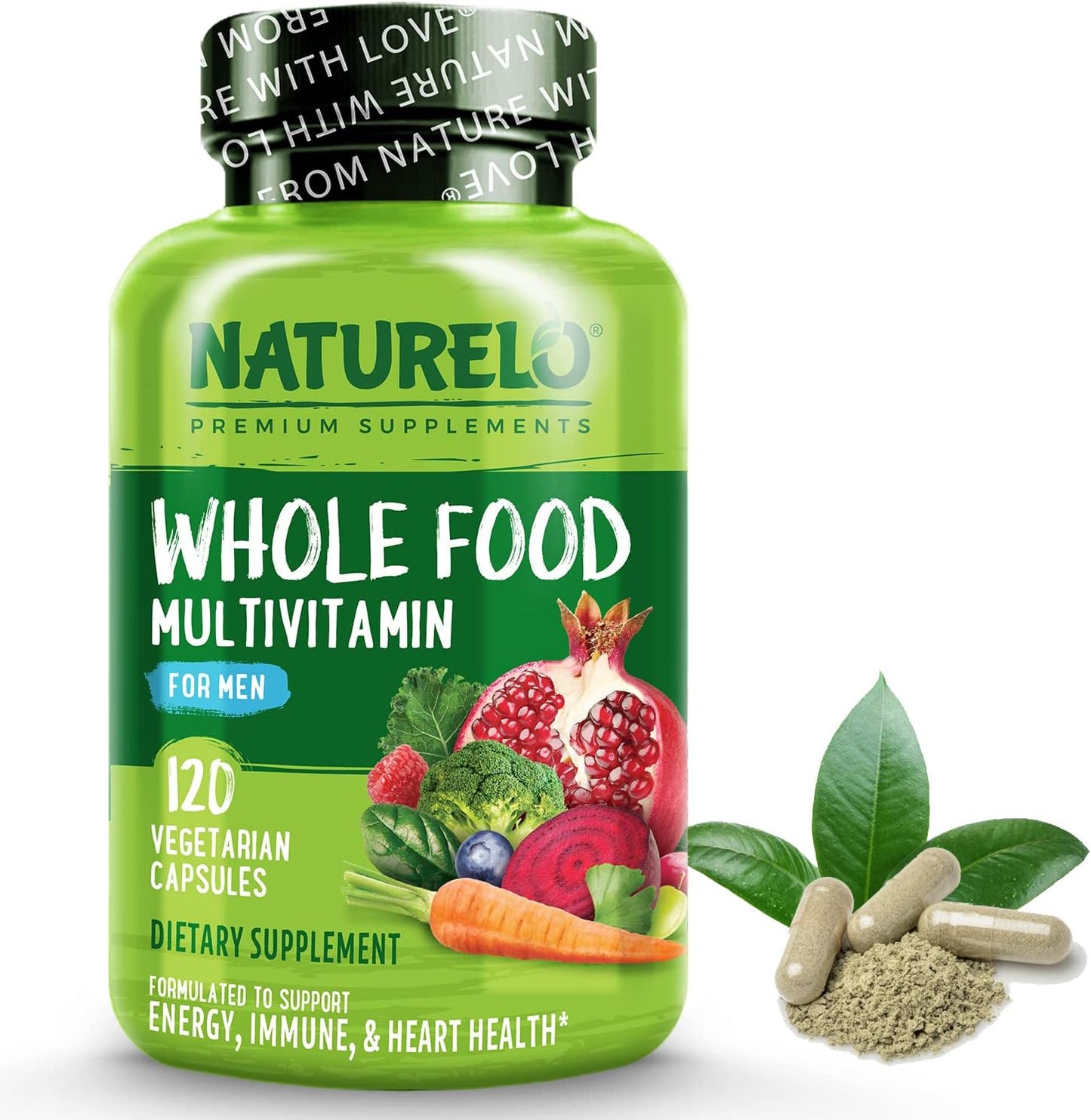 NATURELO Whole Food Multivitamin for Men - 120 Vegan Capsules