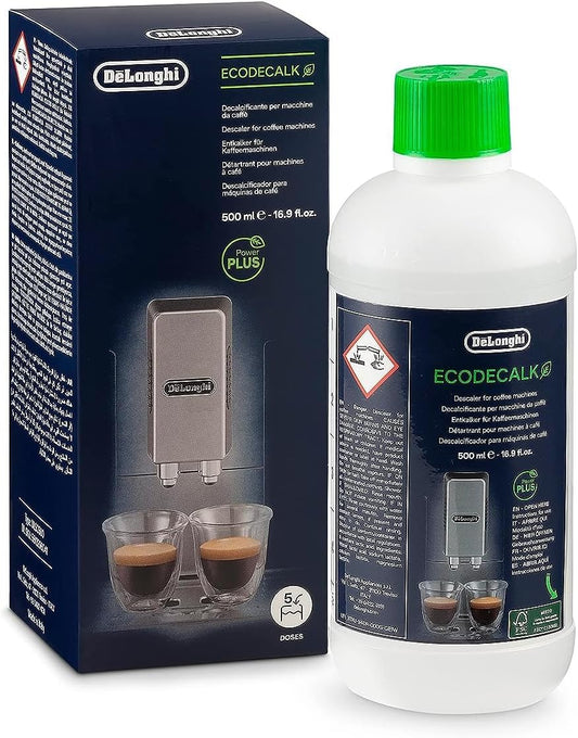 De'Longhi EcoDecalk Descaler, Eco-Friendly Universal Descaling Solution for Coffee & Espresso Machines, 16.90 oz (5 uses)