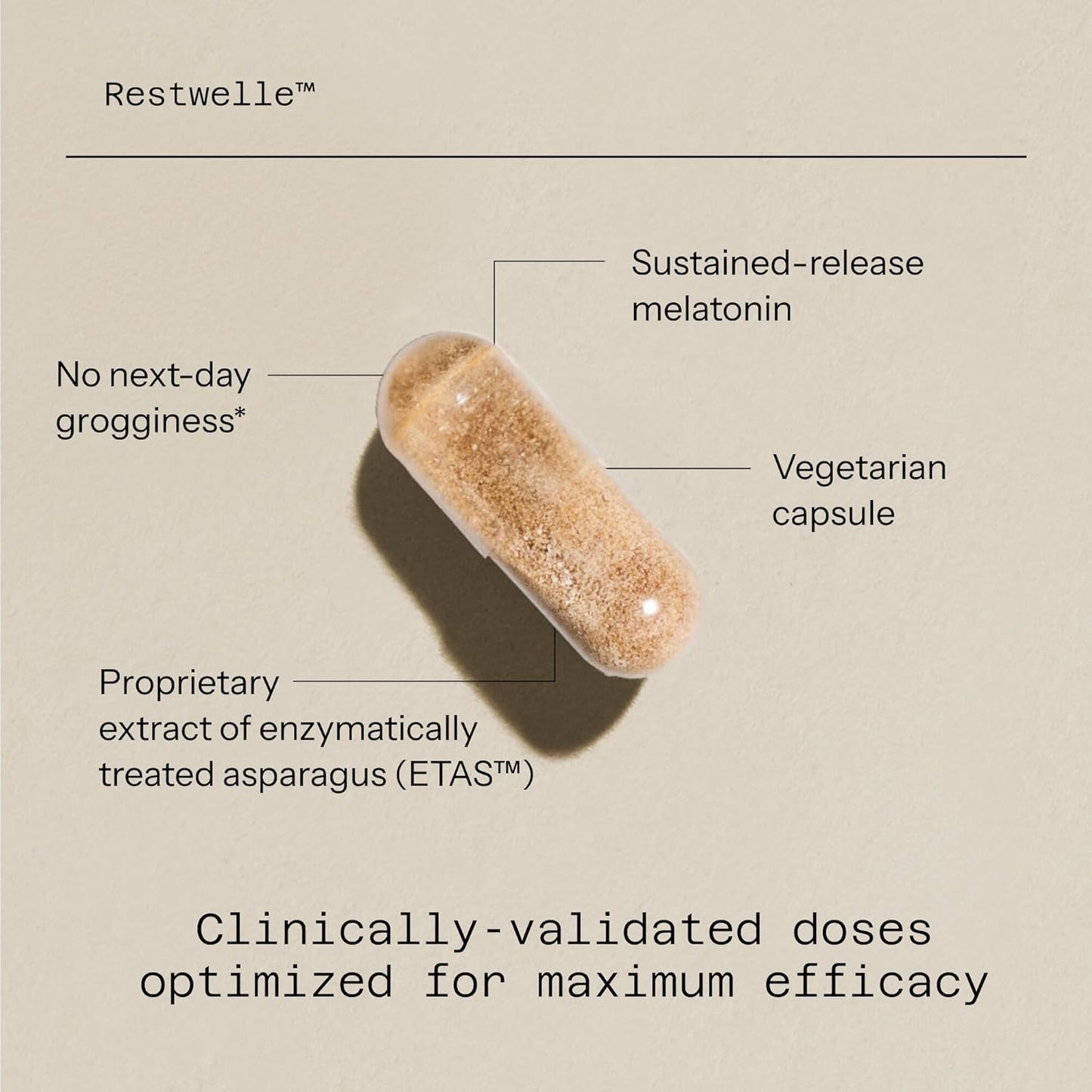 Quality of Life - Restwelle – Non Groggy formula with ETAS and Melatonin SR  – 30 Capsules