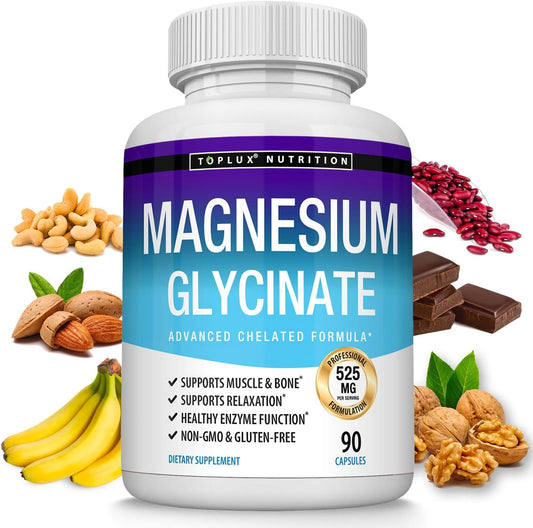 Magnesium Glycinate  Complex - High Absorption Magnesium  90 Capsules