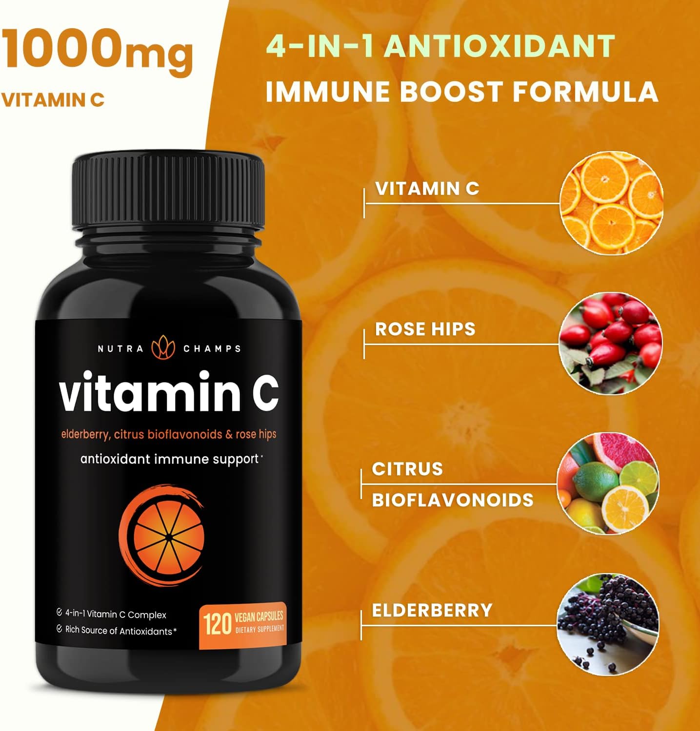 Vitamin C 1000mg with Rose Hips | 120 count