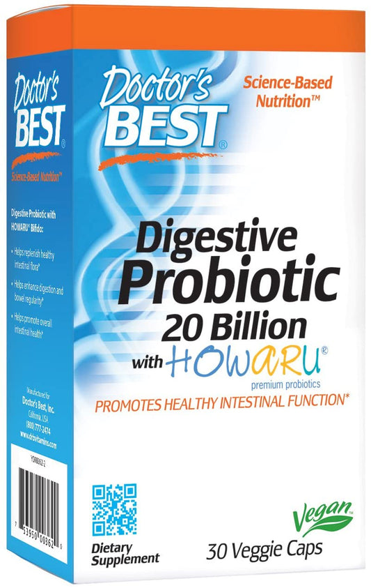 Doctor's Best Probiotic, Gluten Free, Vegan, 20 Billion Cfu, 30 Veggie Caps