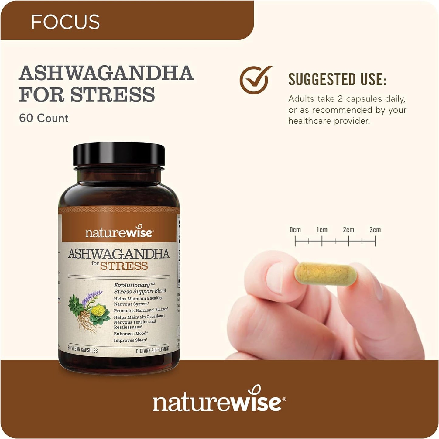 NatureWise Ashwagandha for Stress 60 count