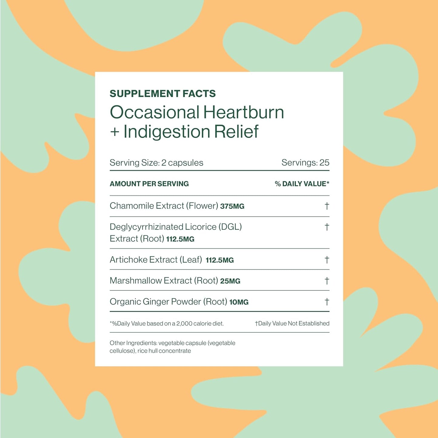 Hilma Heartburn & Indigestion Relief - Natural Antacid 50 Vegan Capsules