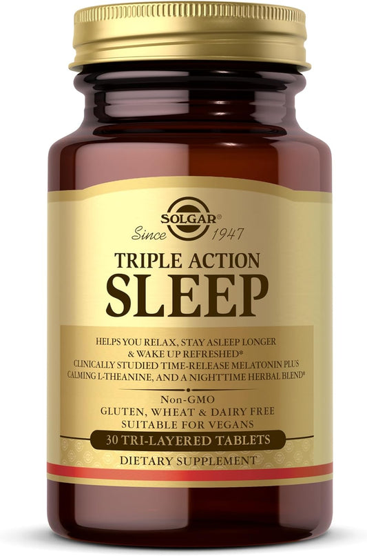 Solgar Triple Action Sleep, 30 Tri-Layer Tablets