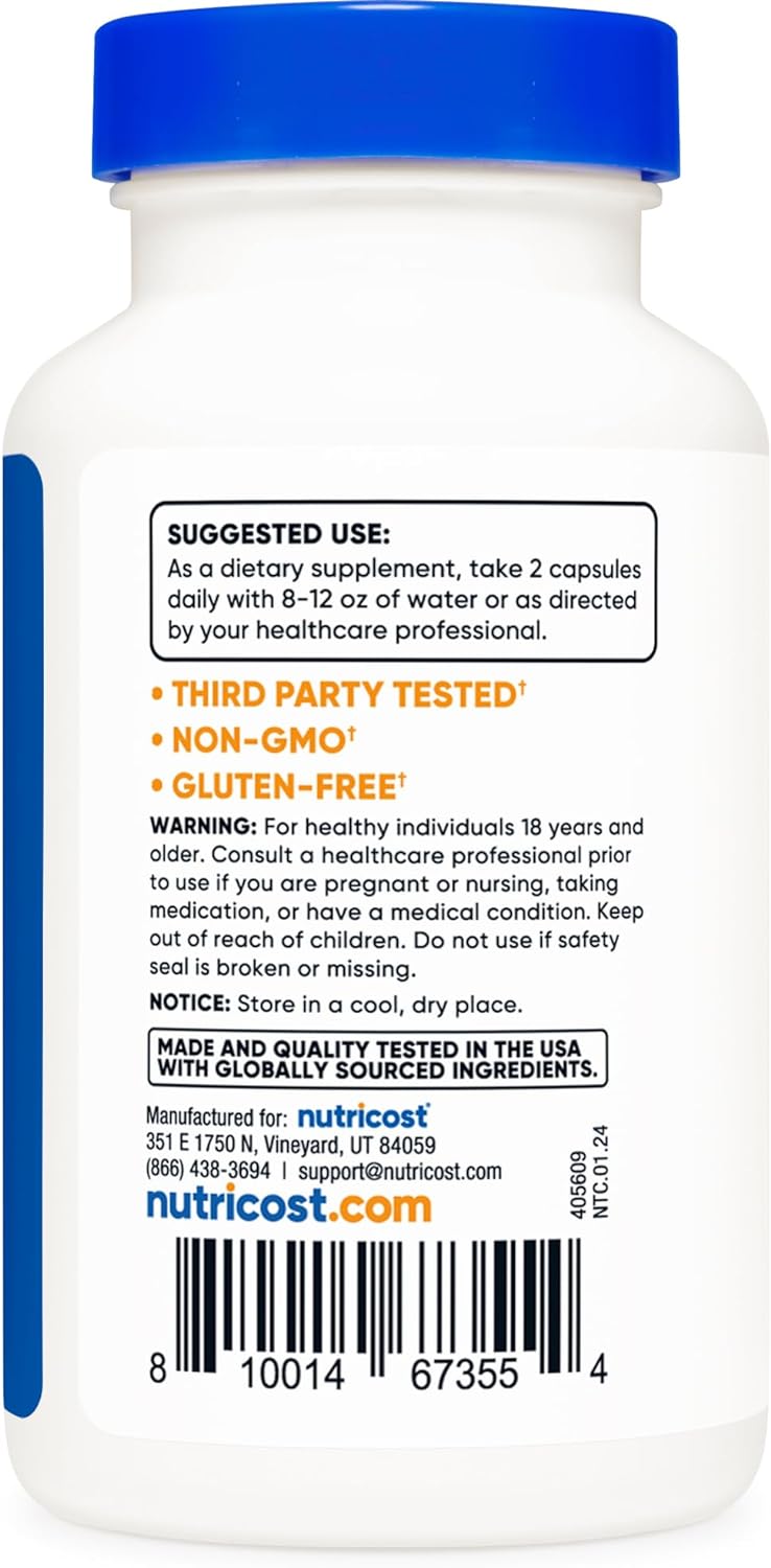 Nutricost SAM-e (S-Adenosyl-L-Methionine) 400mg Per Serving, 60 Servings, 200mg Per Capsule, 120 Capsules