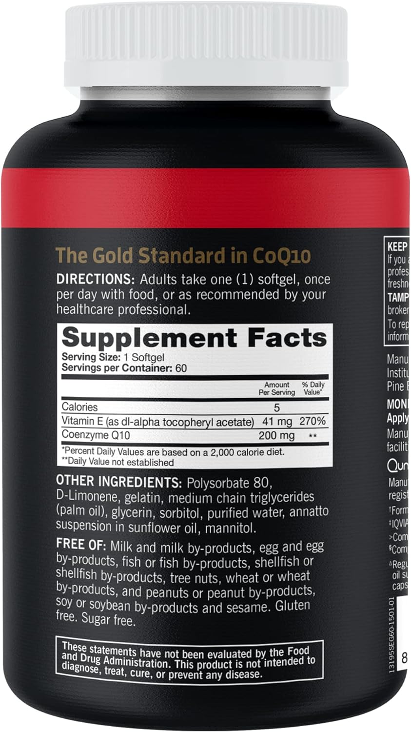 Qunol CoQ10 200mg Softgels, Ultra CoQ10, 60 count