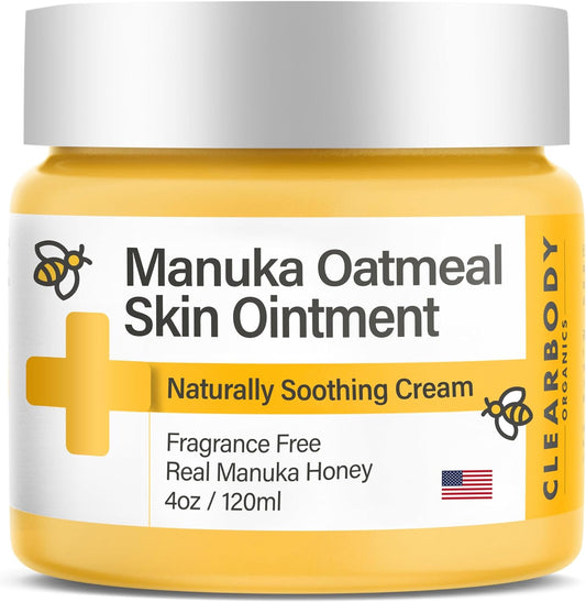 Clearbody Organics 4 oz. Manuka Honey Cream  with Colloidal Oatmeal