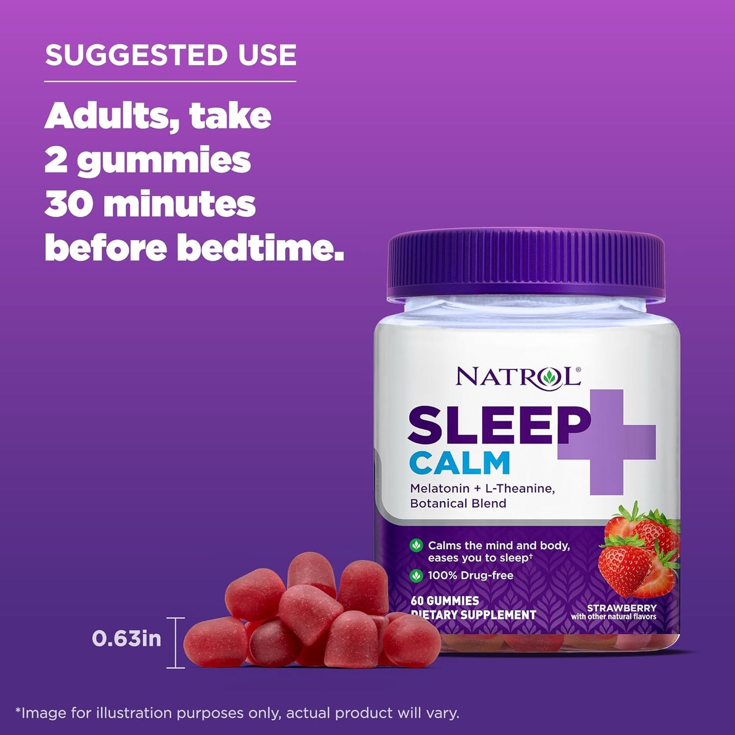 Natrol Sleep+ Calm, Drug Free Sleep Aid Supplement,  60 Count