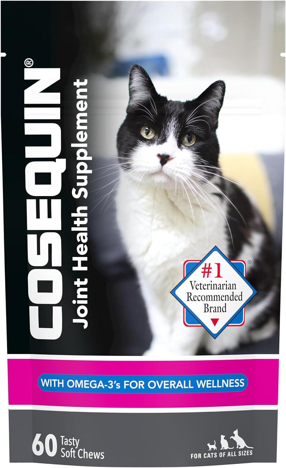 Nutramax Cosequin Joint Health Supplement for Cats -  Omega-3, 60 Soft Chews