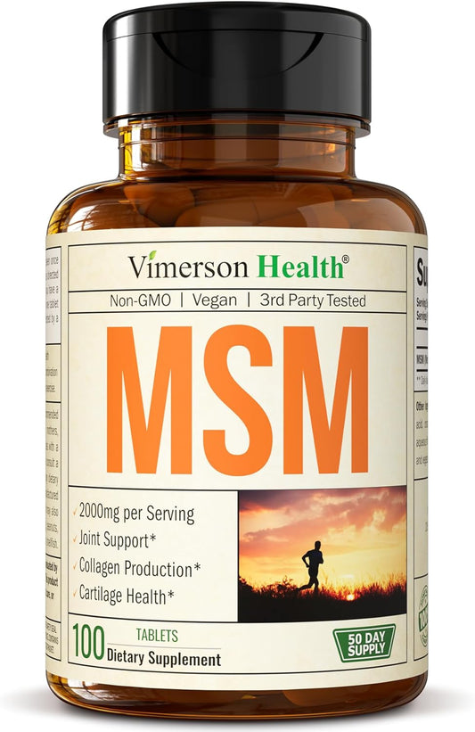 MSM 2000mg - Joint Support Supplement for Cartilage & Joint Health 100 tablets