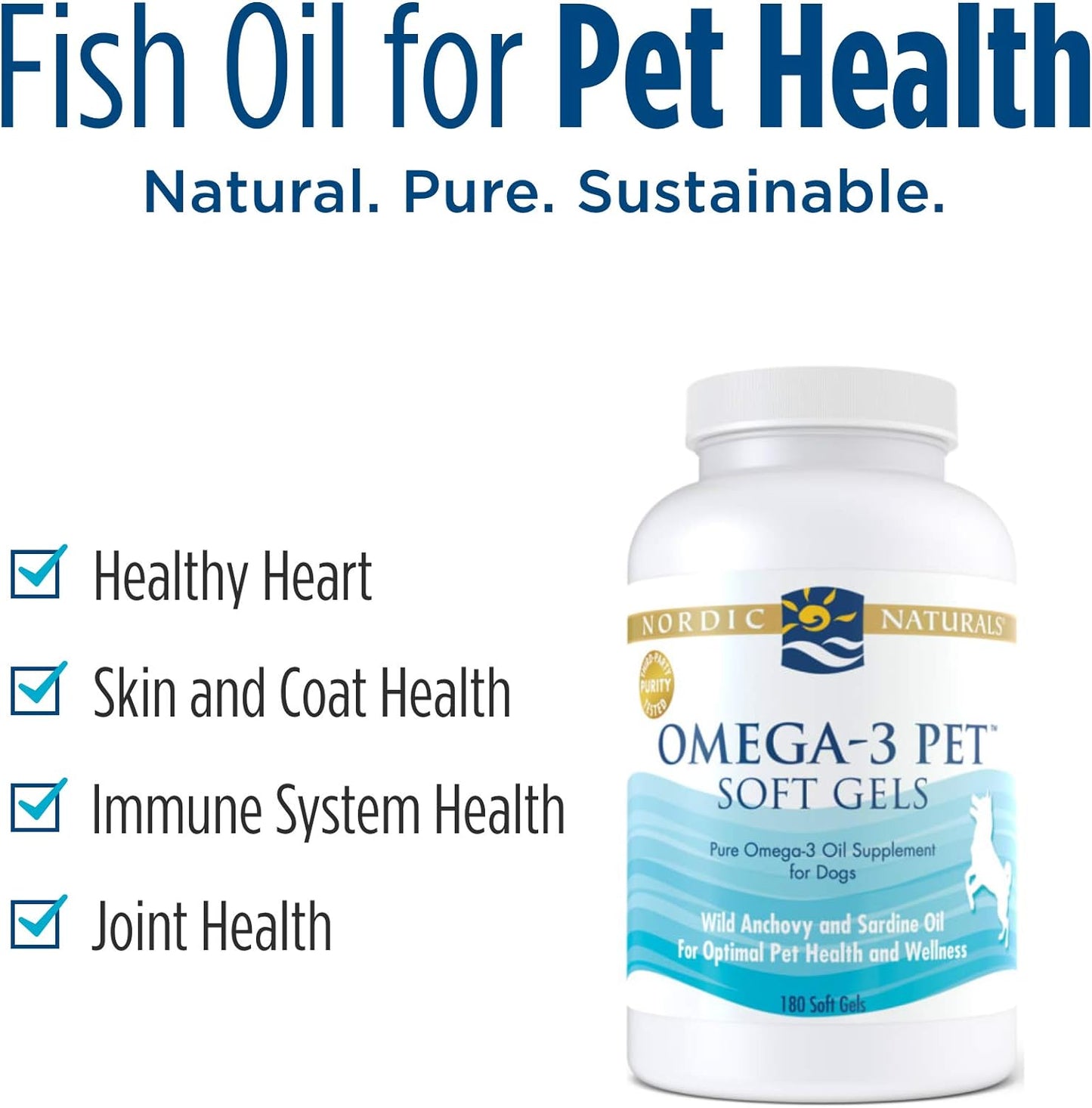 Nordic Naturals Omega-3 Pet, Unflavored - 180 Soft Gels - 330 mg