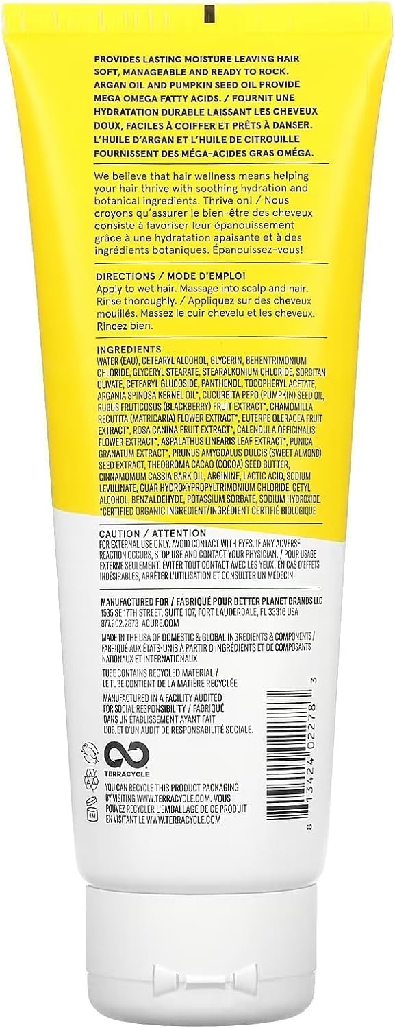 Acure Ultra Hydrating Conditioner , Yellow, pumpkin