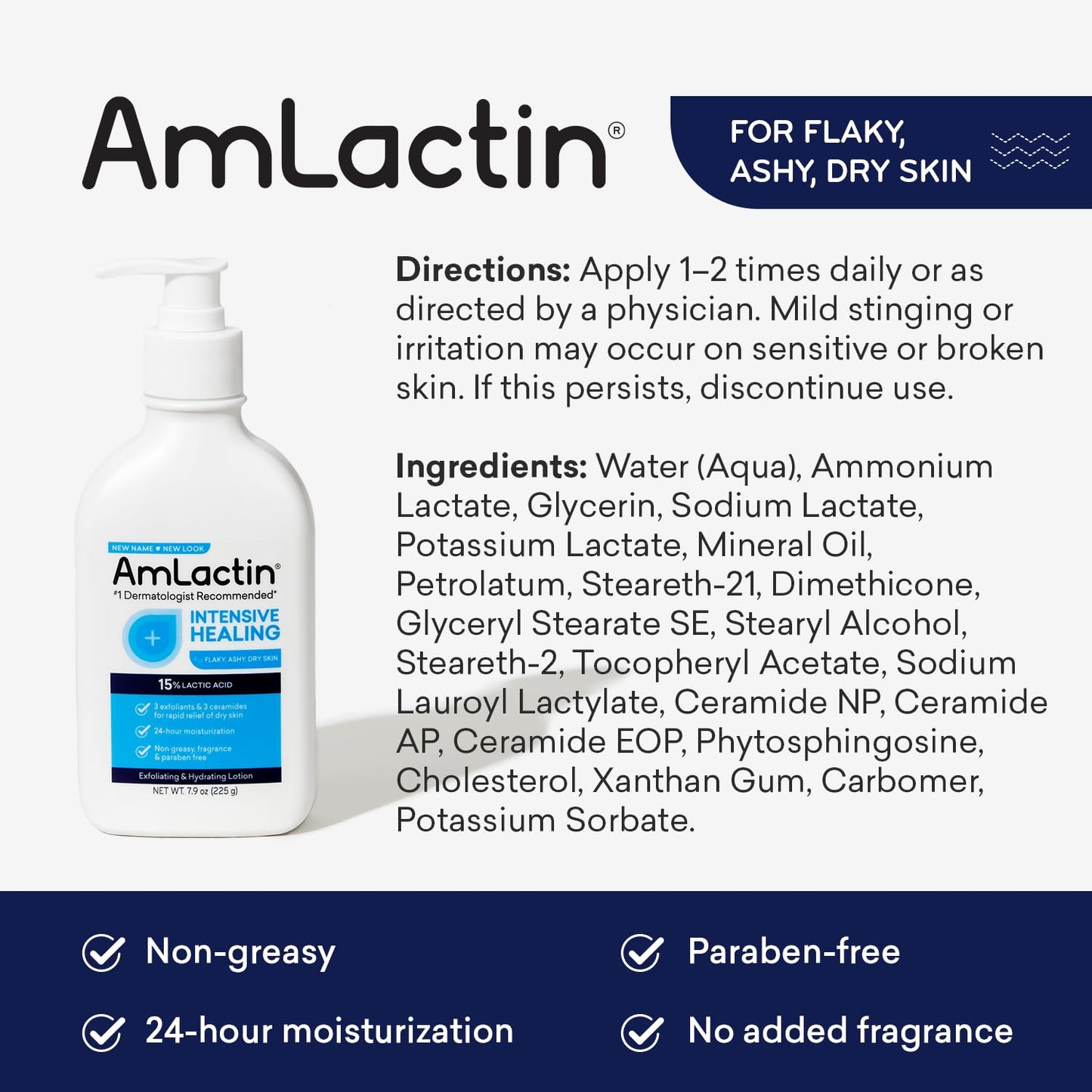 AmLactin Intensive Healing Body Lotion for Dry Skin – 7.9 oz